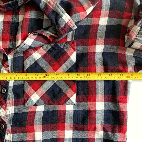 •FOREVER 21• Plaid 3/4 Sleeve Shirt Size L - Picture 8 of 9